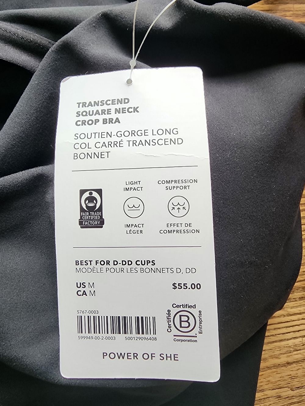Size M - 🆕️ ATHLETA Transcend Black Square Neck Crop Tank Sports Top Bra A-C - Picture 7 of 8